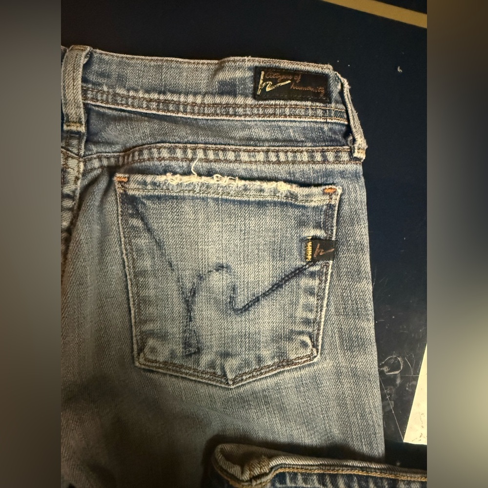 Citizens Of Humanity Low Waist Flare Blue Jeans
